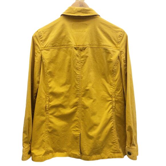 Banana Republic Womens Barn Field Jacket Mustard Gold Shirt Snap Closure Small - Picture 2 of 4
